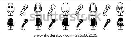 Microphone icon set. Different microphone collection Royalty-Free Stock Photo #2266882105