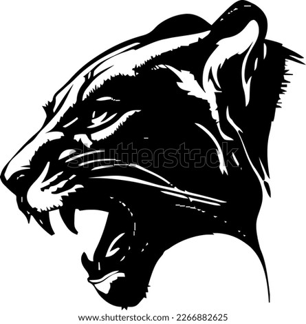 cougar ing, vector illustration, black color