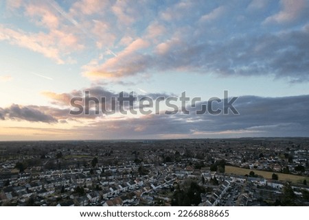 Orange Clouds and Sky over Luton City of England During Sunset
