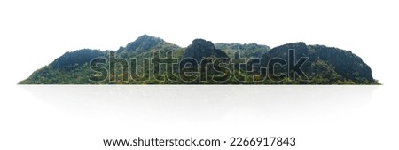 Big rock mountain isolate on white background