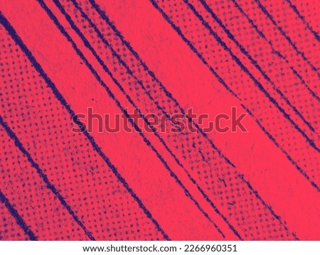 Macro view of the dot printing pattern on an old comic book page with an abstract red and blue duotone color effect
