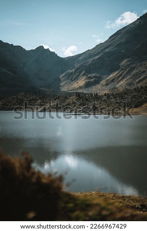 Spectacular lake in the Alps during autumn