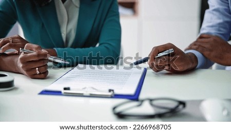 Lawyer Contract Mediation And Review. Two Reading Corporate Document Royalty-Free Stock Photo #2266968705