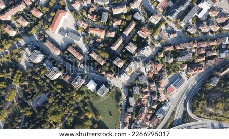 Drone pictures above landscape city cityscape high buildings