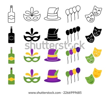 Collection of design elements for Mardi gras