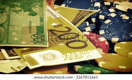 Game Gambling Tools Money Poker Chips and Money Photo