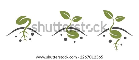 seed germination icon. sprouted seed, seedling and planting symbol. isolated vector image in simple style Royalty-Free Stock Photo #2267012565