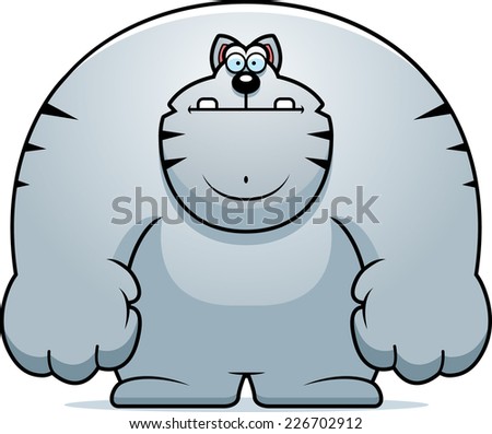 A cartoon illustration of a cat standing.