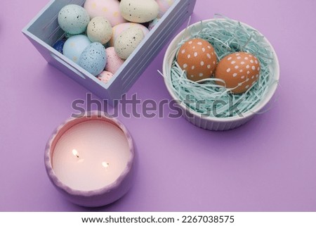 Decor for Easter - Easter eggs, candle