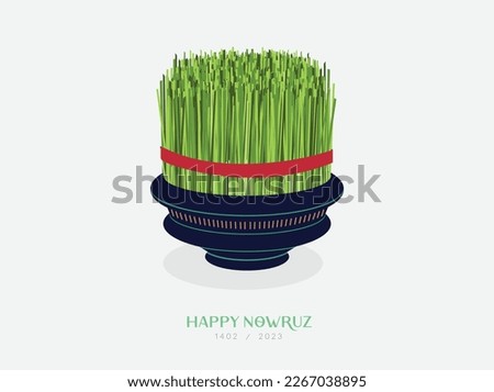 The most beautiful symbol of the Iranian Haft Sin table is green, which is a symbol of life and freshness. Green is also a symbol of the angel of May. happy nowruz. Iranian new year