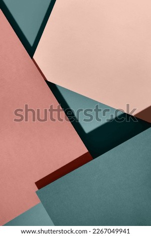 Paper for pastel overlap in pink and green color for background, banner, presentation template. Creative trendy background design in natural colors. Background in 3d style. Royalty-Free Stock Photo #2267049941