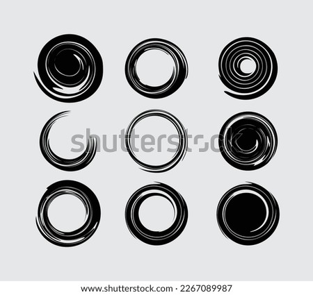 Swirl twisted rounded circle spiral black twirl hypnotic sircular shape vector clip art element