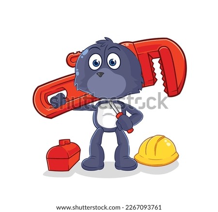 the seal plumber cartoon. cartoon mascot vector