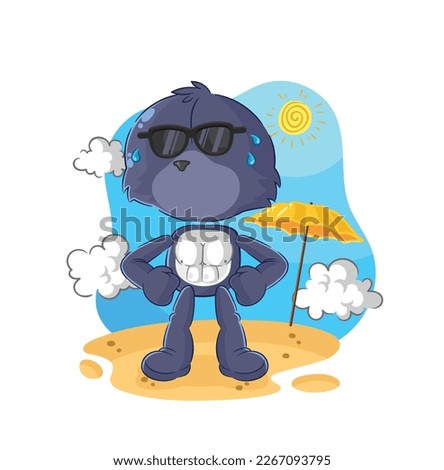 the seal sunbathing in summer. character vector
