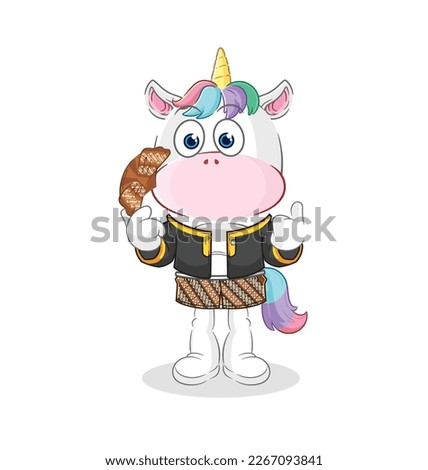 the unicorn Javanese character. cartoon mascot vector