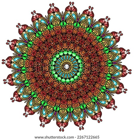 Flower Glitter Mandala. Vintage Decorative Elements. Oriental Pattern. Illustration. Coloring Book Page