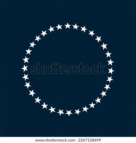 Round frame American flag stylized.