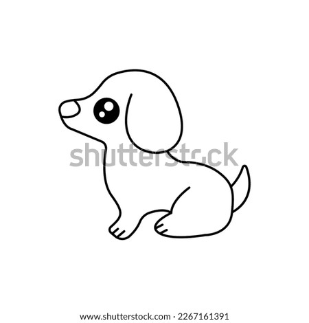 Dog Cartoon  vector illustration template for Coloring book. Drawing lesson for children	