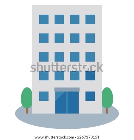 Vector illustration of a simple building Royalty-Free Stock Photo #2267173151
