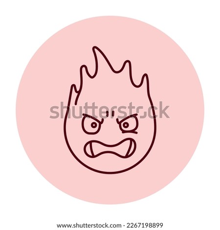 Evil character in the form of fire color line icon. Mascot of emotions. Pictogram for web page, mobile app, promo. Royalty-Free Stock Photo #2267198899