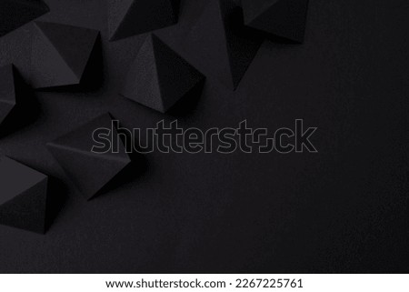 Abstract black geometric background with copy space