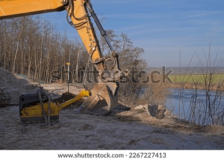 Concrete work at bridge construction site in Sachsen-Anhalt, Germany
