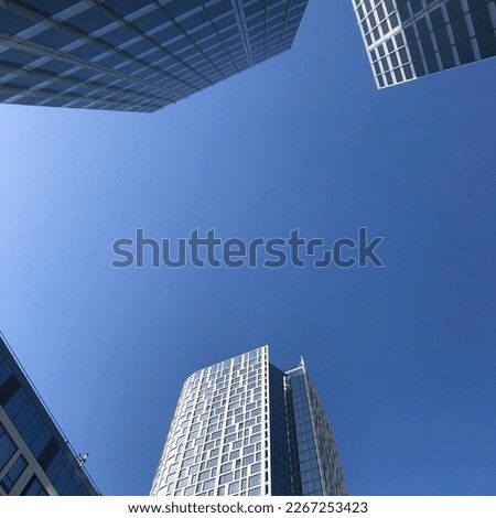 Modern buildings leaning toward sky