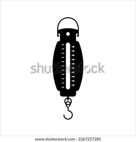 Portable Weighing Scale Icon, Weight Measuring Hanging Balance Vector Art Illustration