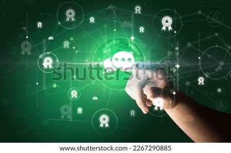 Businessman hand pressing stock graphic information on multitouch screen