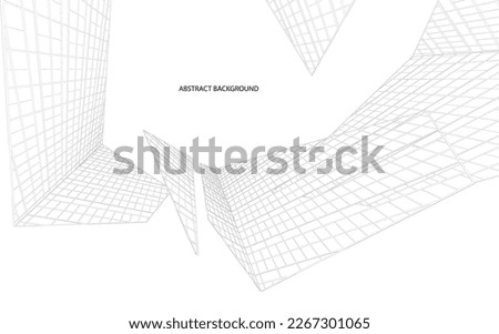 3d wireframe of building. sketch design.Vector Royalty-Free Stock Photo #2267301065