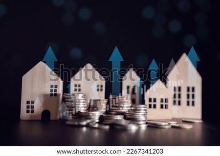 Increased value of real estate. home investment planning real estate business income earning profit Investor thinking strategy.	
