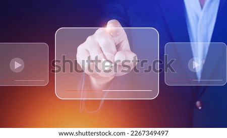 Businessman hands using for streaming online, watching video on internet, live concert, show or tutorial, content online.