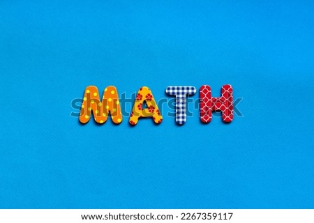 word math on blue paper background