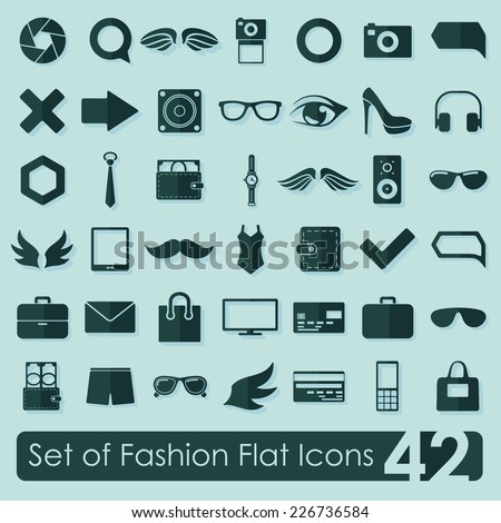 Set of fashion flat icons