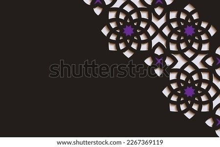 Ornamental color patterned relief in arabic architectural style of islamic mosque,greeting card for Ramadan Kareem