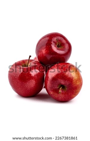 Shiny Red ripe apples, isolated on white background. High resolution image