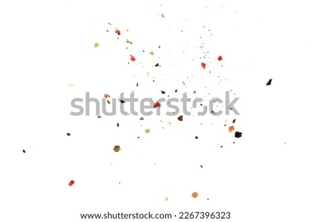 Spice of multicolored ground pepper isolated on white background. Royalty-Free Stock Photo #2267396323