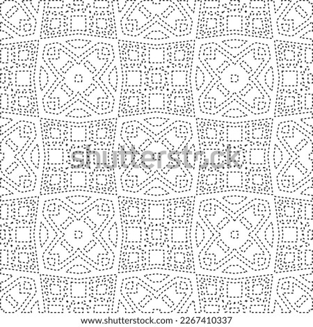 
 Monochrome ornamental texture with smooth linear shapes, zigzag lines, lace pattern.Abstract geometric black and white pattern for web page, textures, card, poster, fabric, textile.