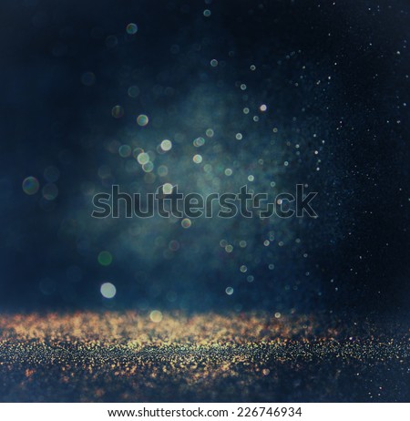 glitter vintage lights background. gold, silver, blue and black. de-focused.  Royalty-Free Stock Photo #226746934