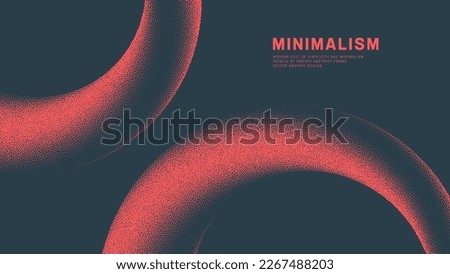 Abstract Vector Background Represents The Modern Cult Of Simplicity And Minimalism In Graphic Design. Smooth Curves and Half Tone Effect Adds Depth And Dynamic To The Composition. Dotwork Illustration Royalty-Free Stock Photo #2267488203