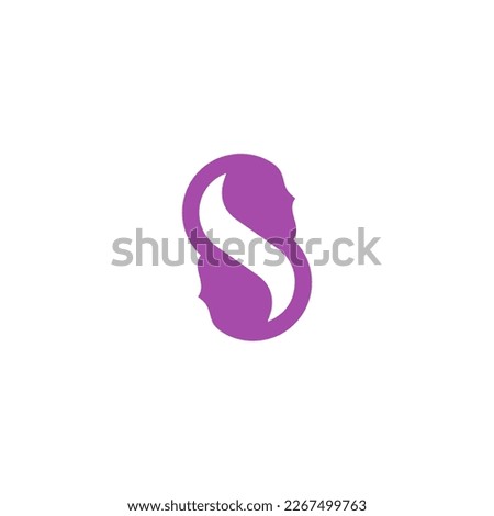 S faces letter vector logo