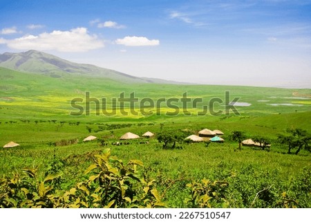 African landscape at the Ngorongoro Crater in Tanzania