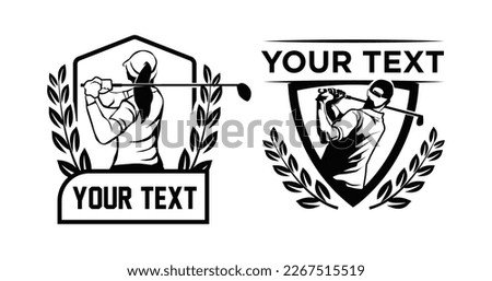 Golf logo design, Golf Silhouette template, Golf Emblem Badge