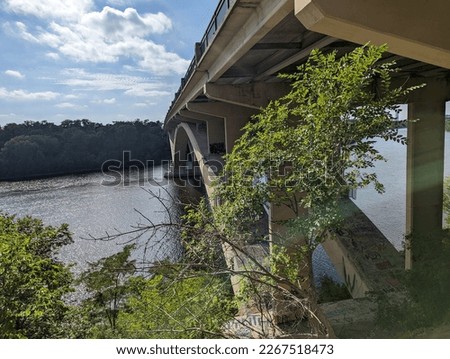 Stunning views of Mississippi River in the summer in the the Twin Cities, MN  Royalty-Free Stock Photo #2267518473