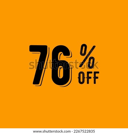 Discount 76% off, percentage off Sale. Discount offer price sign. Discount tag badge Vector Illustration. Perfect design for shop and sale banners.