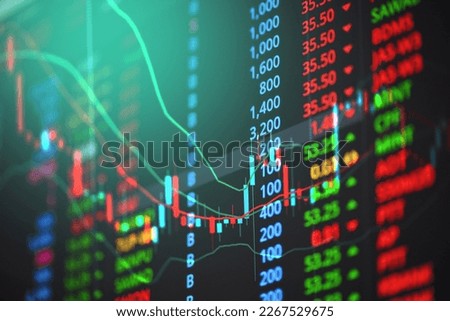 Stock market graph trading analysis investment financial, stock exchange financial or forex graph stock chart graph business crisis crash loss and grow up gain and profits win up trend growth money 