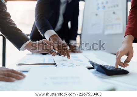 business group people meeting and discuss, plan financial budgets for investments, planning new marketing strategies to fight with competitors. Royalty-Free Stock Photo #2267550403