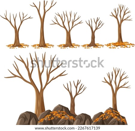 Set tree without leaves illustration Royalty-Free Stock Photo #2267617139