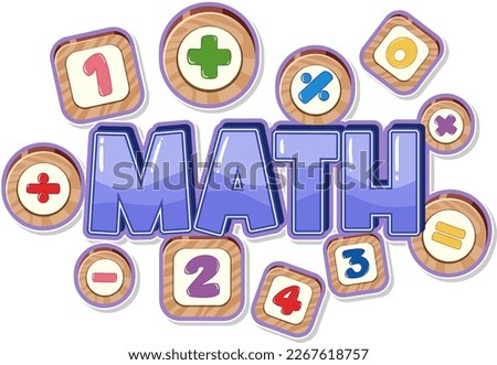Math and number text banner illustration