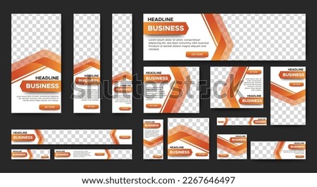 set of creative web banners of standard size with a place for photos. Vertical, horizontal and square template. vector illustration	
